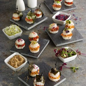 Veganges Reisbaellchen mit Pilzen