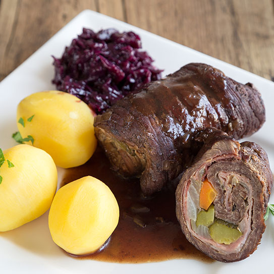 Kommunion Feiertag Buffet Rinderrouladen